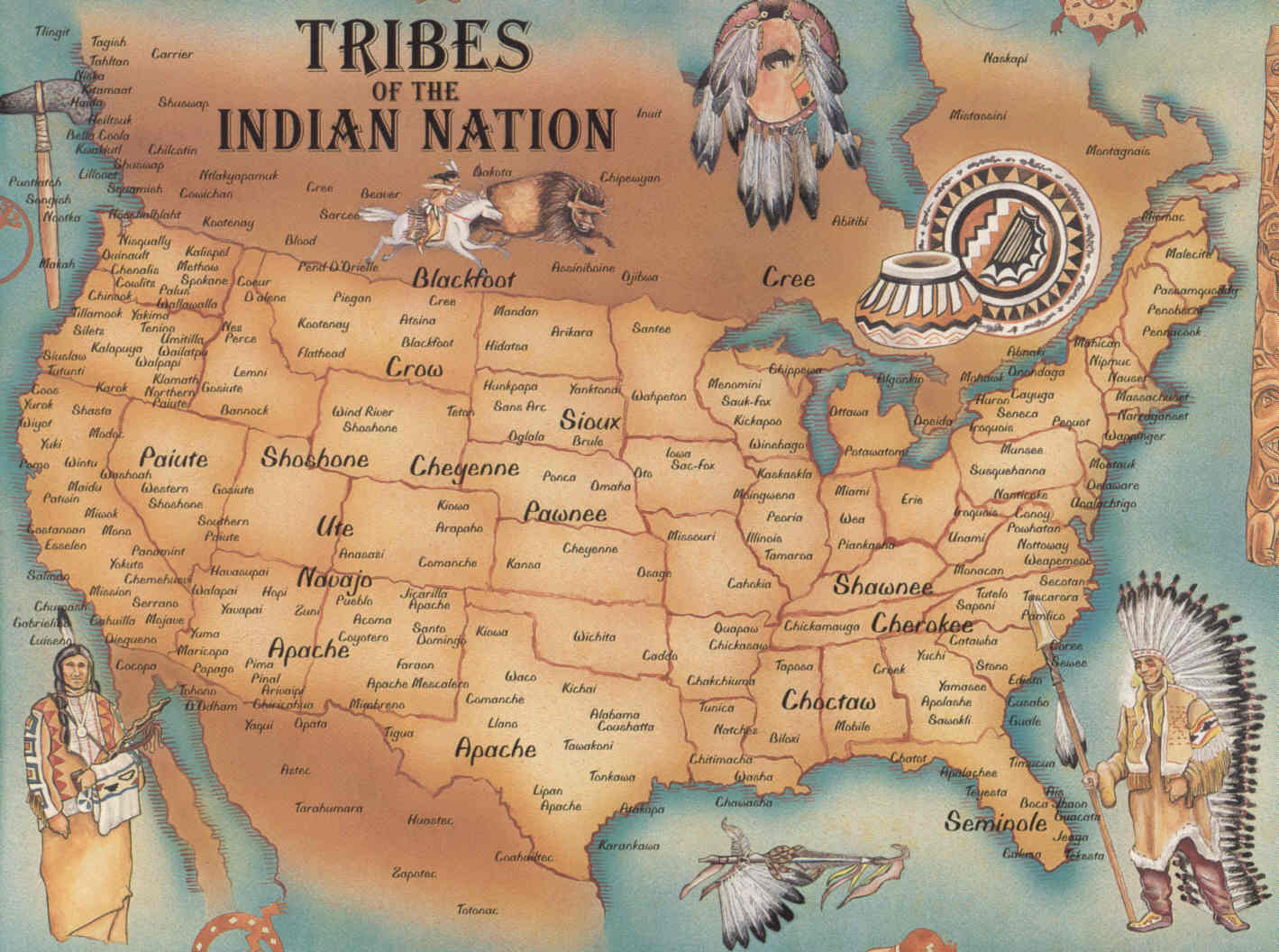 Sioux indian tribe map